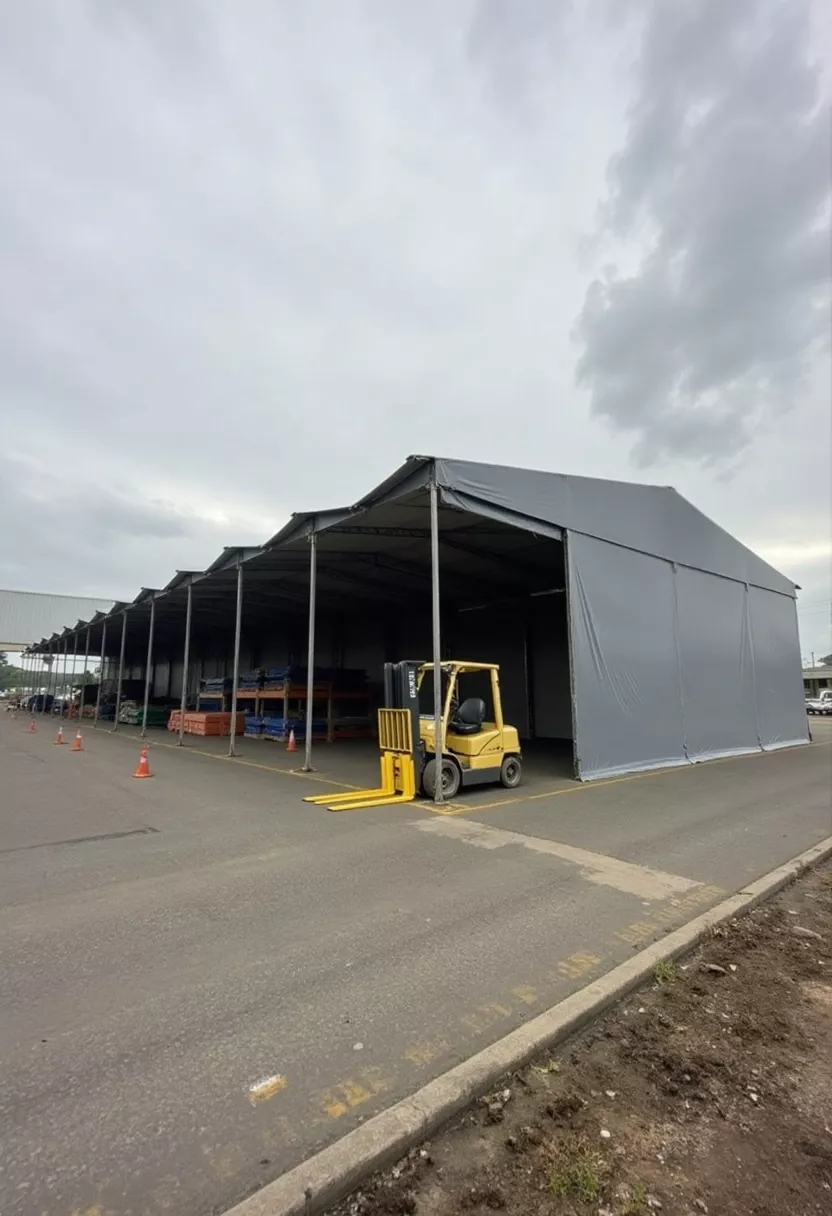Galpão lonado Cobertex aplicado em ambiente industrial e logístico